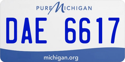 MI license plate DAE6617