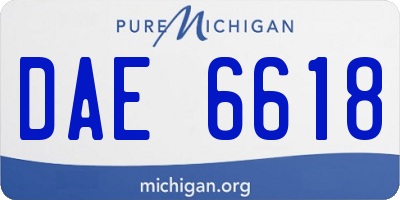 MI license plate DAE6618