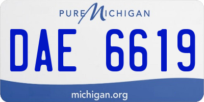 MI license plate DAE6619