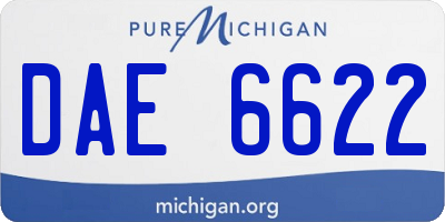 MI license plate DAE6622