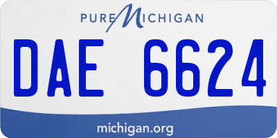 MI license plate DAE6624