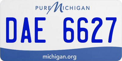 MI license plate DAE6627