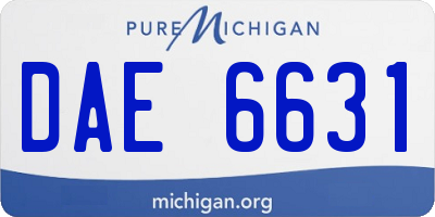 MI license plate DAE6631