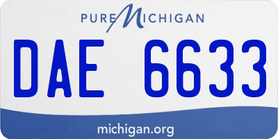 MI license plate DAE6633