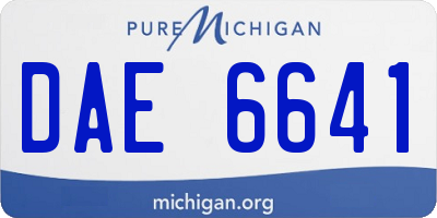 MI license plate DAE6641