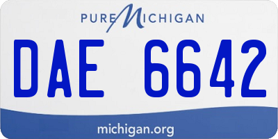 MI license plate DAE6642