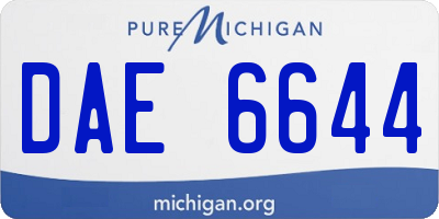 MI license plate DAE6644