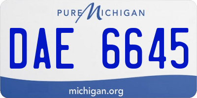 MI license plate DAE6645