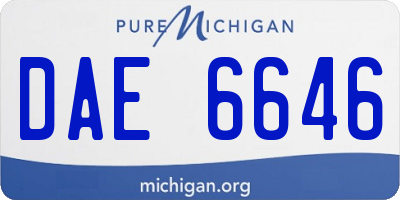 MI license plate DAE6646