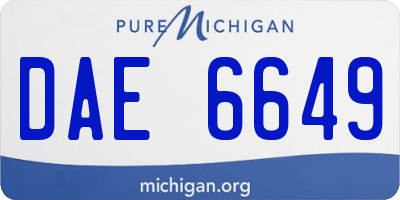 MI license plate DAE6649