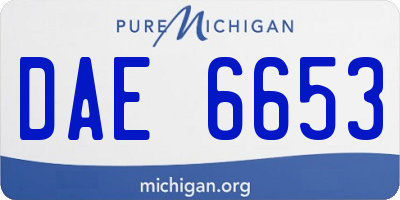 MI license plate DAE6653