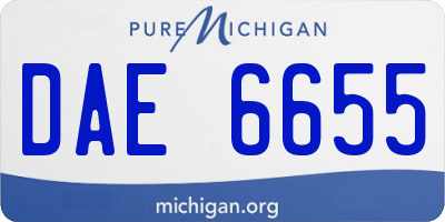 MI license plate DAE6655