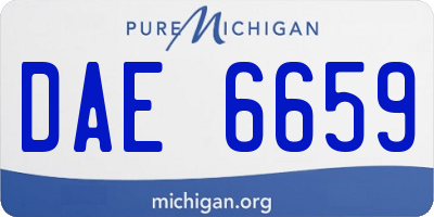 MI license plate DAE6659