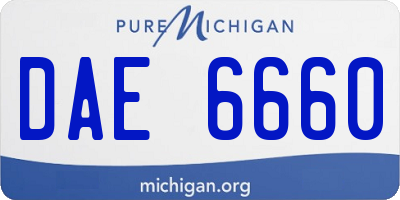 MI license plate DAE6660