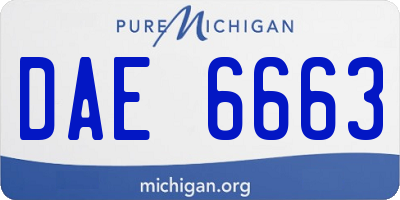 MI license plate DAE6663