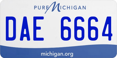 MI license plate DAE6664