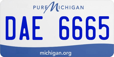 MI license plate DAE6665