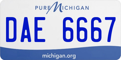 MI license plate DAE6667