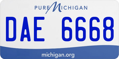MI license plate DAE6668