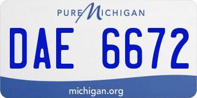 MI license plate DAE6672