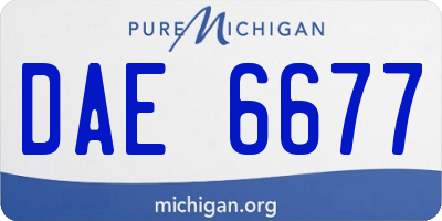 MI license plate DAE6677