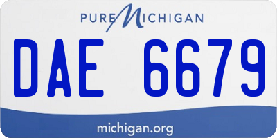 MI license plate DAE6679
