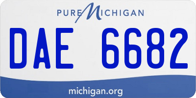 MI license plate DAE6682