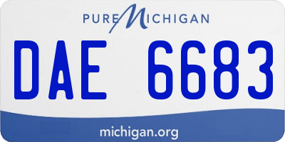 MI license plate DAE6683