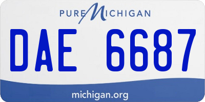 MI license plate DAE6687