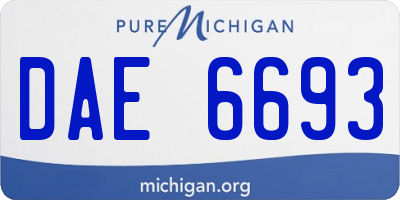 MI license plate DAE6693