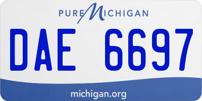 MI license plate DAE6697