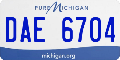 MI license plate DAE6704
