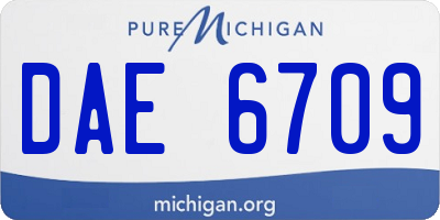 MI license plate DAE6709
