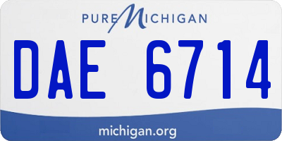 MI license plate DAE6714