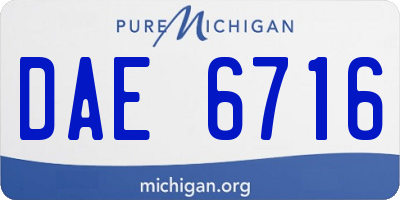 MI license plate DAE6716