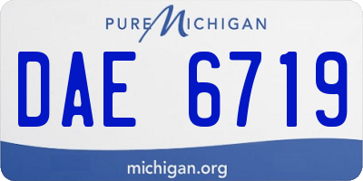MI license plate DAE6719