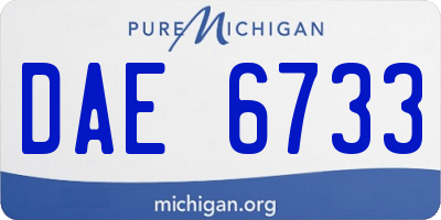 MI license plate DAE6733