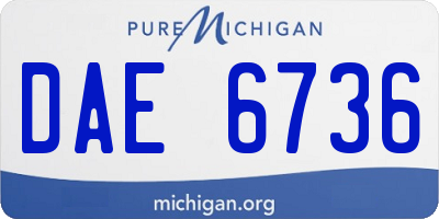 MI license plate DAE6736