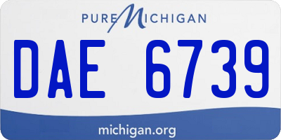 MI license plate DAE6739
