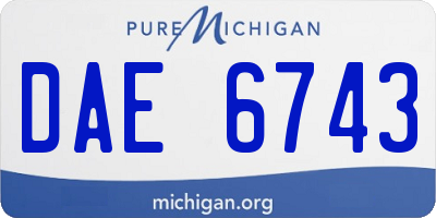 MI license plate DAE6743