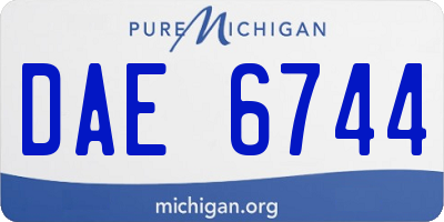 MI license plate DAE6744