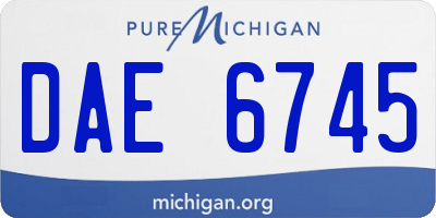 MI license plate DAE6745