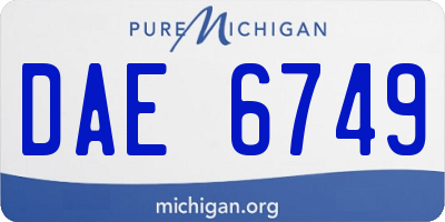 MI license plate DAE6749