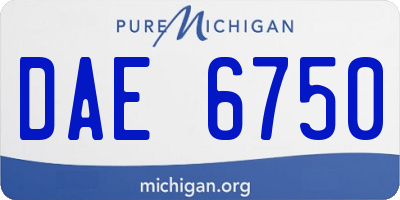 MI license plate DAE6750