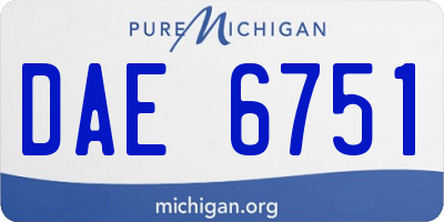 MI license plate DAE6751