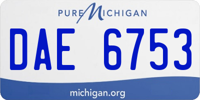 MI license plate DAE6753