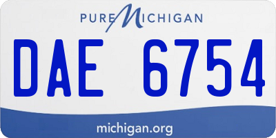 MI license plate DAE6754