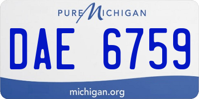 MI license plate DAE6759