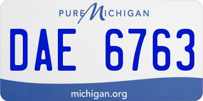MI license plate DAE6763