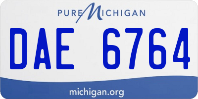 MI license plate DAE6764